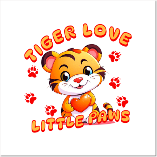 Cute Tiger Kids Valentine Posters and Art